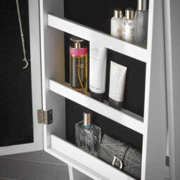 CARME Home Savannah X Renee White Led Mirror Dressing Table And Mirror Jewellery Cabinet Set - thumbnail 8