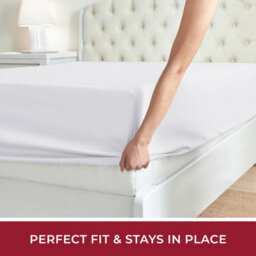 Ameha Plain Microfiber Fitted Sheet 25Cm Deep Pocket- Hypoallergenic Easy Care White Fitted Sheets Super King Bedsheet (180X200Cm) - thumbnail 7