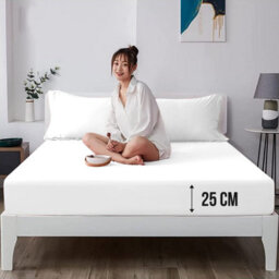 Ameha Plain Microfiber Fitted Sheet 25Cm Deep Pocket- Hypoallergenic Easy Care White Fitted Sheets Super King Bedsheet (180X200Cm) - thumbnail 2