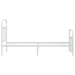 Berkfield Metal Bed Frame With Headboard And Footboard White 90X200 Cm - thumbnail 7