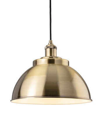 Luminosa Lighting Luminosa Genoa Industrial Dome Pendant Light Antique Brass