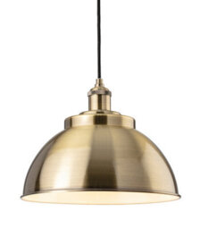 Luminosa Lighting Luminosa Genoa Industrial Dome Pendant Light Antique Brass