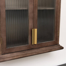 Melody Maison Wooden Reeded Glass Wall Cabinet - thumbnail 6