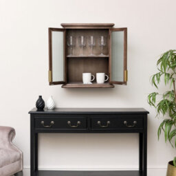 Melody Maison Wooden Reeded Glass Wall Cabinet - thumbnail 5
