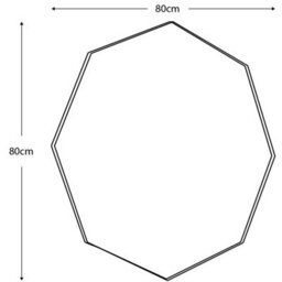 Xample Gallery Bowie 80Cm Octagon Wall Mirror, Black Metal Frame, Modern Geometric Design For Living Room, Bedroom, Hallway - thumbnail 2
