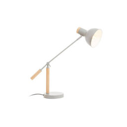 Orsina Matte Grey Table Lamp, Easy To Assemble Bedside Table Light, Eco-Friendly Lamp For Table Living Room