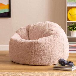Icon Cuddle Cushion And Kids Kingston Teddy Berber Classic Bean Bag, Rose Dust - thumbnail 2
