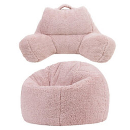 Icon Cuddle Cushion And Kids Kingston Teddy Berber Classic Bean Bag, Rose Dust