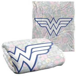 DC comics Wonder Woman Silky Floral Logo Blanket Grey/multicoloured (One Size) - thumbnail 2