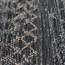 Loomed Neutral Charcoal Grey Striped Woven Flatweave Easy Clean Durable Soft Indoor Outdoor Area Rug 120X170Cm - thumbnail 3