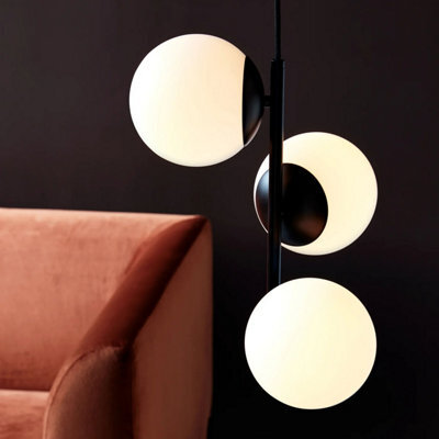 Nordlux Lilly Metal Pendant Light Hand Blown Glass Black,mains - image 1