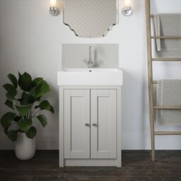 Laura Ashley Matt Slate White Mr Jones Glass Self-Adhesive Bathroom Splashback (H)25Cm (W)60Cm - thumbnail 4