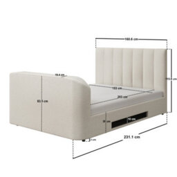 Flair Megane Boucle Side Lift Tv Ottoman Kingsize Bed - Cream - thumbnail 7
