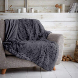 Gc Gaveno Cavailia Comfy Cuddle Throw 150X200 Cm Grey For Sofas Large Double Bed, Luxury Fuzzy Warm Faux Fur Fluffy Blanket - thumbnail 2