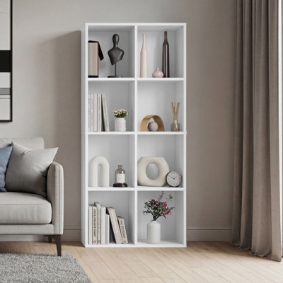Lassic Vida Designs 8 Cube Storage Unit Shelving Bookcase Display Organiser - Modern Cube Shelf For Living Room, Bedroom, Office, White - image 1