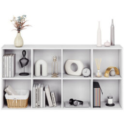 Lassic Vida Designs 8 Cube Storage Unit Shelving Bookcase Display Organiser - Modern Cube Shelf For Living Room, Bedroom, Office, White - thumbnail 4