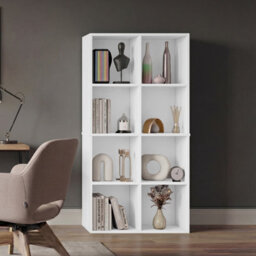 Lassic Vida Designs 8 Cube Storage Unit Shelving Bookcase Display Organiser - Modern Cube Shelf For Living Room, Bedroom, Office, White - thumbnail 3