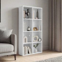 Lassic Vida Designs 8 Cube Storage Unit Shelving Bookcase Display Organiser - Modern Cube Shelf For Living Room, Bedroom, Office, White - thumbnail 2