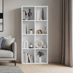 Lassic Vida Designs 8 Cube Storage Unit Shelving Bookcase Display Organiser - Modern Cube Shelf For Living Room, Bedroom, Office, White - thumbnail 1