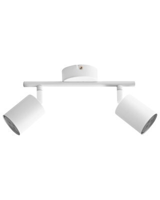 Beliani 2-Light White Metal Spotlight Ceiling Lamp, Industrial Matt Finish, Adjustable Heads - image 1