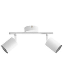 Beliani 2-Light White Metal Spotlight Ceiling Lamp, Industrial Matt Finish, Adjustable Heads - thumbnail 1