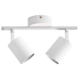Beliani 2-Light White Metal Spotlight Ceiling Lamp, Industrial Matt Finish, Adjustable Heads - thumbnail 5