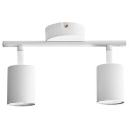 Beliani 2-Light White Metal Spotlight Ceiling Lamp, Industrial Matt Finish, Adjustable Heads - thumbnail 4