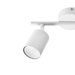 Beliani 2-Light White Metal Spotlight Ceiling Lamp, Industrial Matt Finish, Adjustable Heads - thumbnail 7