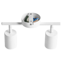 Beliani 2-Light White Metal Spotlight Ceiling Lamp, Industrial Matt Finish, Adjustable Heads - thumbnail 6