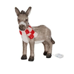Samuel Alexander 34Cm Battery Operated Light Up Acrylic Christmas Donkey Decoration With White Leds - thumbnail 9
