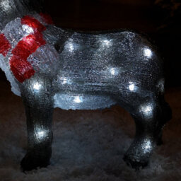 Samuel Alexander 34Cm Battery Operated Light Up Acrylic Christmas Donkey Decoration With White Leds - thumbnail 5