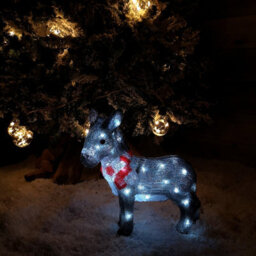 Samuel Alexander 34Cm Battery Operated Light Up Acrylic Christmas Donkey Decoration With White Leds - thumbnail 3