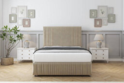 "Sloomy Kingsley Almond Coniston Divan Bed 2 Drawers Left Side-26"" Strutted Headboard 12""footboard 4' Small Double" - thumbnail 2