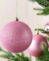 Werchristmas Set Of 9 Shatterproof Baubles, Pink, 10 Cm - thumbnail 3