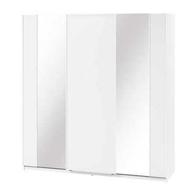 Arte Maxi Mx-05 Sliding Door Wardrobe In White - 2200mm X 2350mm X 710mm - Broad Elegance With Dual Mirrored Doors - image 1