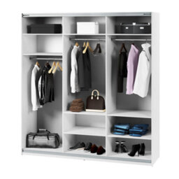 Arte Maxi Mx-05 Sliding Door Wardrobe In White - 2200mm X 2350mm X 710mm - Broad Elegance With Dual Mirrored Doors - thumbnail 3