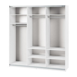 Arte Maxi Mx-05 Sliding Door Wardrobe In White - 2200mm X 2350mm X 710mm - Broad Elegance With Dual Mirrored Doors - thumbnail 2