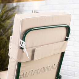 Alfresia Relaxer Garden Chair, Green Frame With Taupe Luxury Thick Foam Filling - thumbnail 3