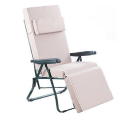 Alfresia Relaxer Garden Chair, Green Frame With Taupe Luxury Thick Foam Filling - thumbnail 1