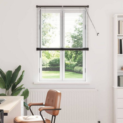 Walplus Window Blind With Curtains Manual Black Aluminium - image 1