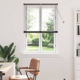 Walplus Window Blind With Curtains Manual Black Aluminium - thumbnail 1