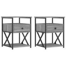 Berkfield Bedside Cabinets 2 Pcs Grey Sonoma 40X42X55 Cm Engineered Wood - thumbnail 2