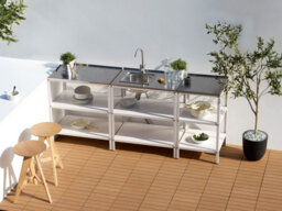 Beliani Outdoor Kitchen Island Vilama White - thumbnail 2