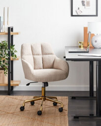 Beliani Desk Chair Palmdale Boucle Beige - thumbnail 2