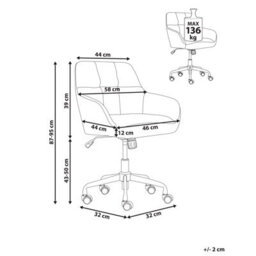 Beliani Desk Chair Palmdale Boucle Beige - thumbnail 3