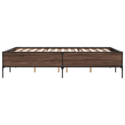 Berkfield Bed Frame Without Mattress Brown Oak 150X200 Cm King Size - thumbnail 5