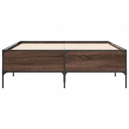 Berkfield Bed Frame Without Mattress Brown Oak 150X200 Cm King Size - thumbnail 4