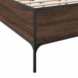 Berkfield Bed Frame Without Mattress Brown Oak 150X200 Cm King Size - thumbnail 7