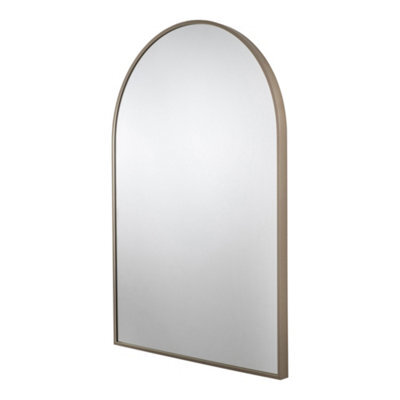 Croydex Matt Brass Effect Arch Wall-Mounted Bathroom Mirror (H)73Cm (W)50Cm - image 1