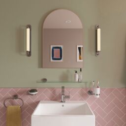 Croydex Matt Brass Effect Arch Wall-Mounted Bathroom Mirror (H)73Cm (W)50Cm - thumbnail 2
